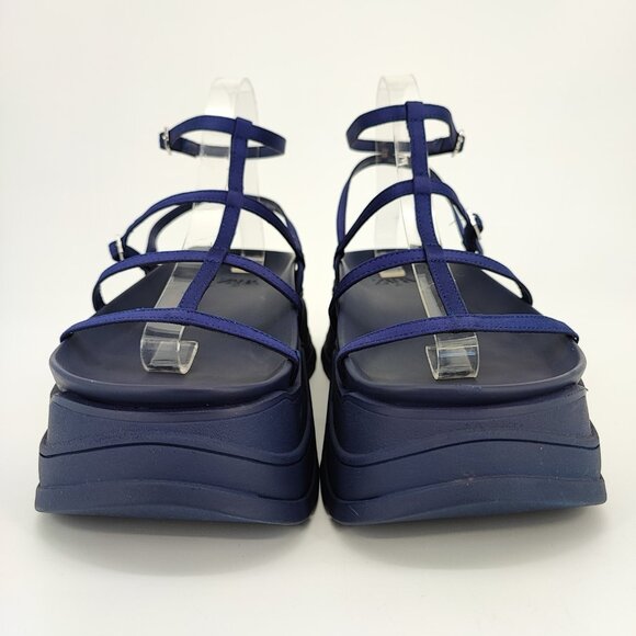 Zara Strappy Flatform Women\'s Size 9 US Man Made Blue Sandals Casual main image 8